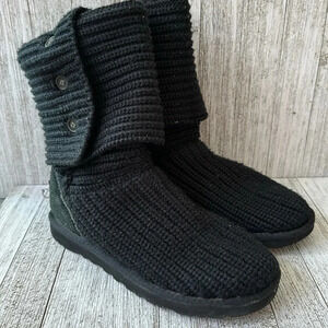 UGG Black Knit Winter Boots